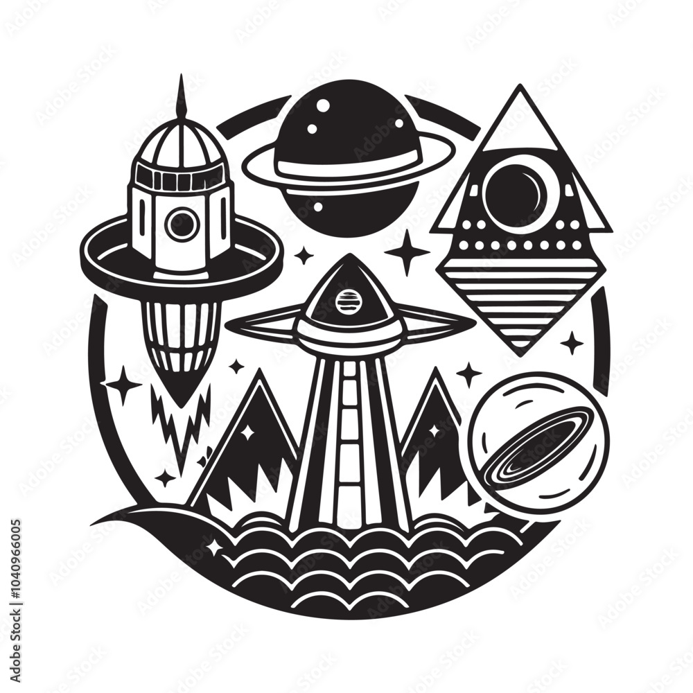 Science Fiction Day vector Science Fiction Day vector