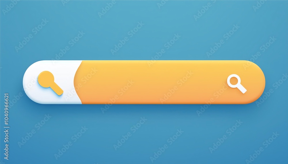 A modern search bar design featuring a yellow and white color scheme against a blue background, highlighting a key icon and search magnifying glass. A modern search bar design featuring a yellow and white color scheme against a blue background, highlighting a key icon and search magnifying glass.