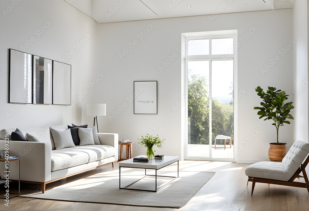 Fototapeta premium modern living room with fireplace, modern living room with sofa