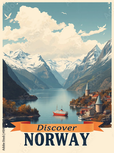 Discover Norway: A Retro Journey Through Majestic Fjords and Scenic Landscape