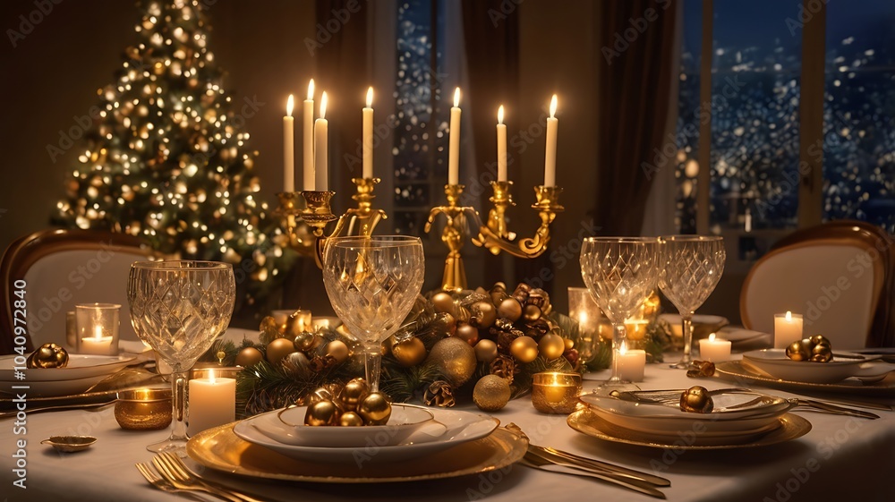 Luxurious Holiday Dinner Table Luxurious Holiday Dinner Table