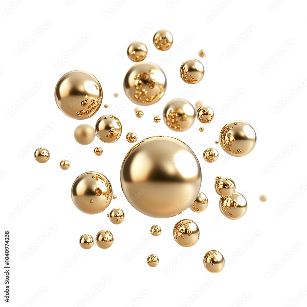 Elegant Golden Spheres Abstract Composition Elegant Golden Spheres Abstract Composition
