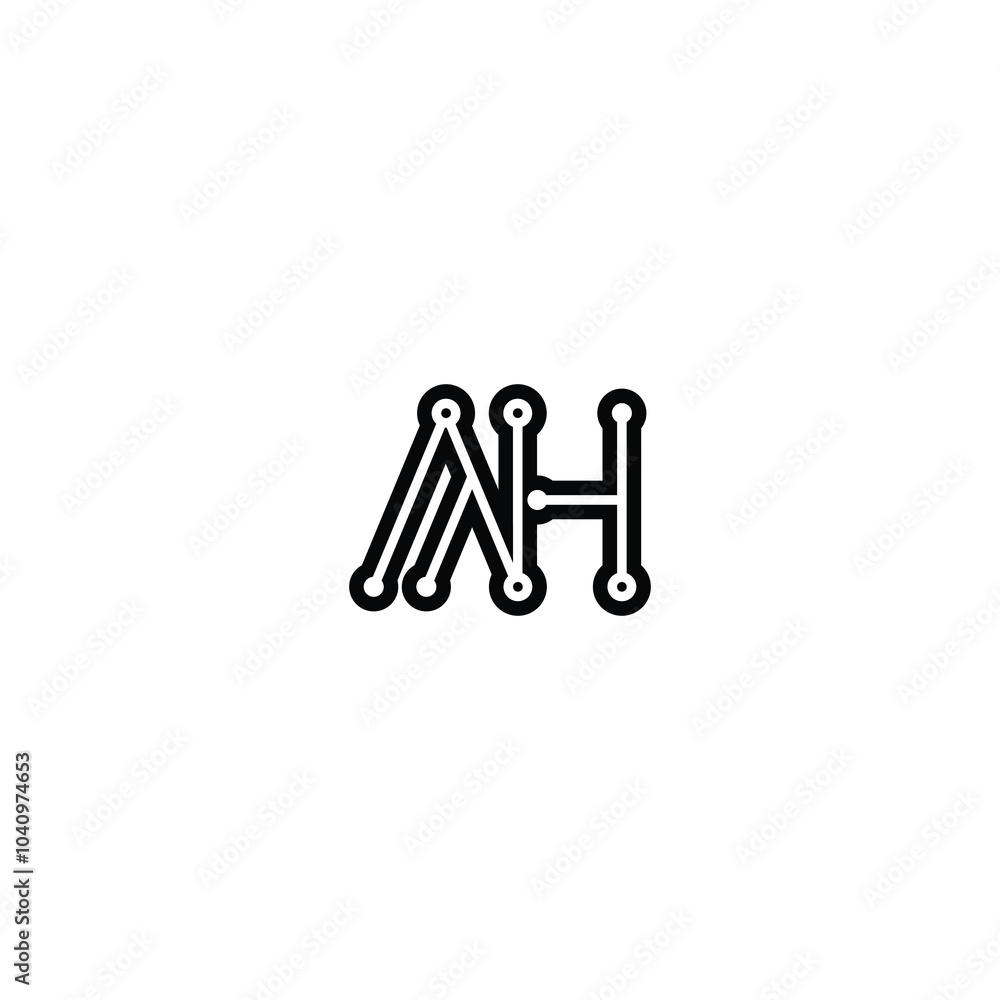 AH monogram logo design letter text name symbol monochrome logotype alphabet character simple logo AH monogram logo design letter text name symbol monochrome logotype alphabet character simple logo