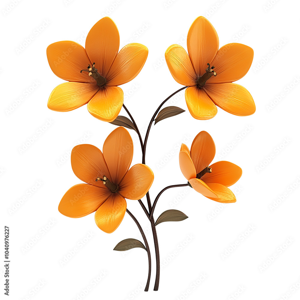 Fototapeta premium Vibrant Orange Flowers Blooming in Artistic Arrangement