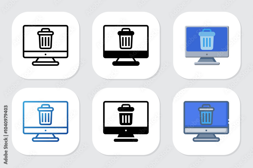 recycle bin icons with various design styles recycle bin icons with various design styles