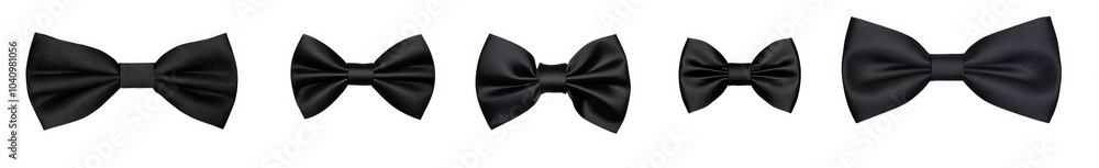 Cutout set of black bow tie PNG elements. Cutout set of black bow tie PNG elements.