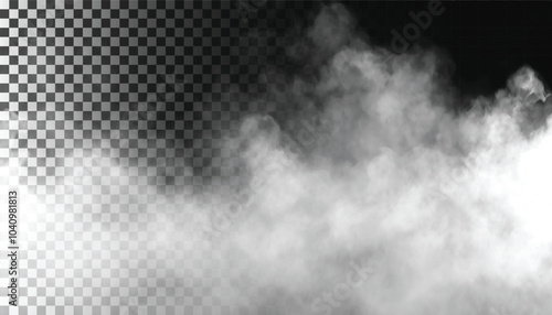 PSD Fog or smoke isolated transparent background. White cloudiness, mist, smog, dust, vapor PNG 43