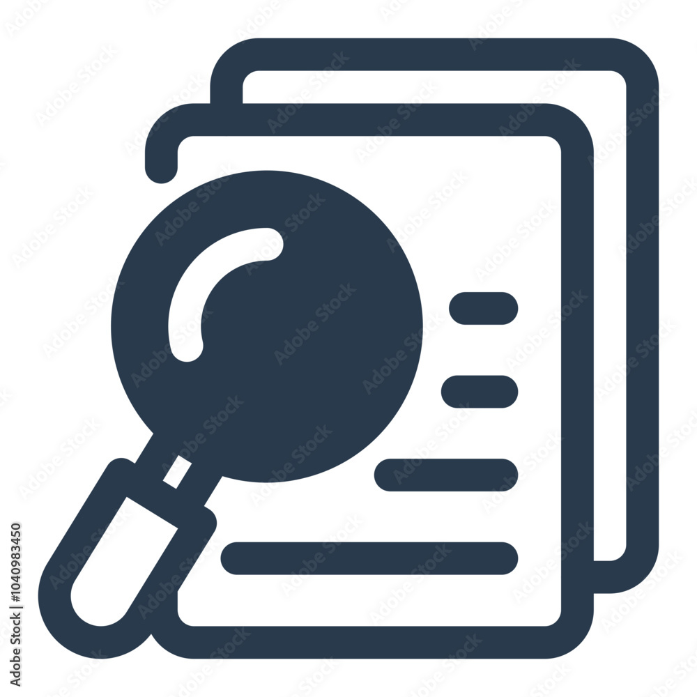 Orange Magnifying Glass Over Documents Orange Magnifying Glass Over Documents