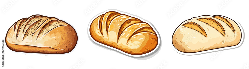 Realistic loaf of bread illustration isolated on transparent PNG perfect for bakery illustrations or food product designs. Realistic loaf of bread illustration isolated on transparent PNG perfect for bakery illustrations or food product designs.