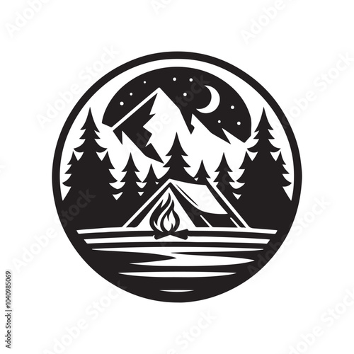 Explore Winter Camping Silhouettes – Download High-Quality Vector Graphics