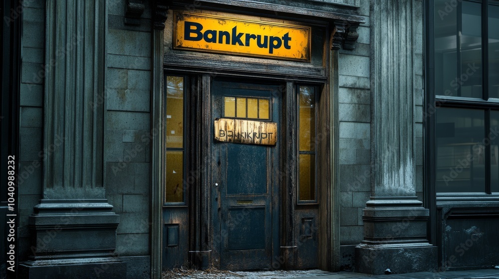 An abandoned building with a An abandoned building with a