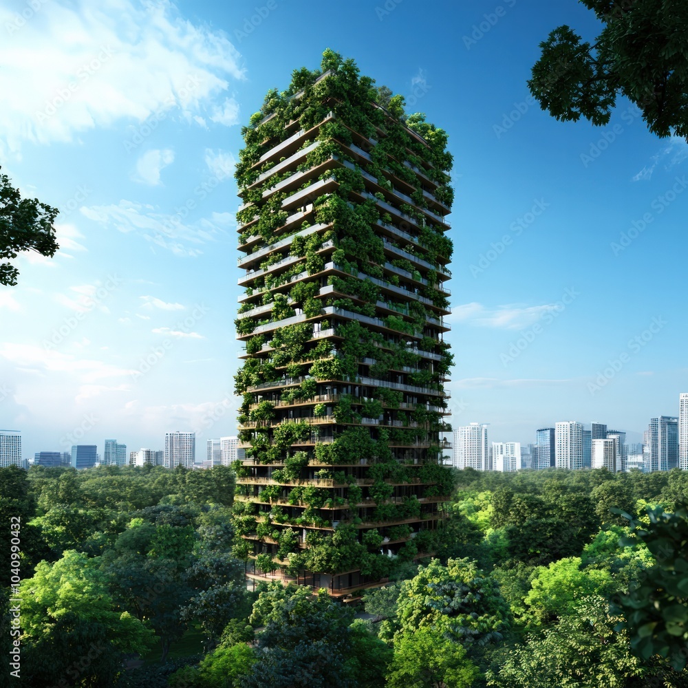 Sustainable Urban Design A Green Skyscraper Blending Nature with Modern ...
