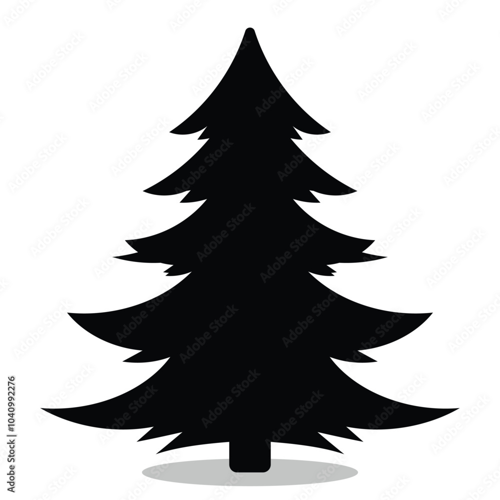 Obraz premium Christmas Tree silhouette illustration Design Tree silhouette icon