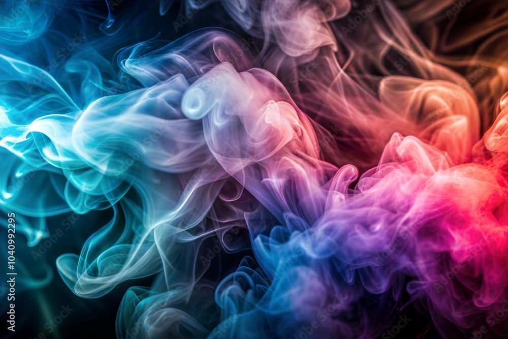 Colorful smoke texture in abstract art against dark background Colorful smoke texture in abstract art against dark background