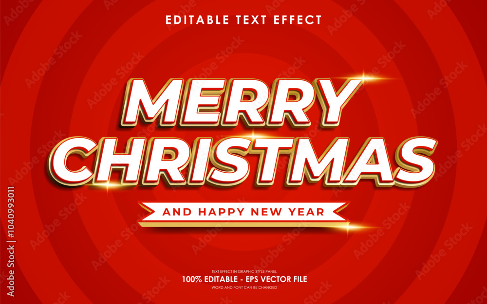 Editable Merry Christmas And Happy New Year Text Effect suitable for a Christmas theme design Editable Merry Christmas And Happy New Year Text Effect suitable for a Christmas theme design