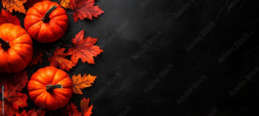 Autumn leaves create a colorful atmosphere in the design. Autumn leaves create a colorful atmosphere in the design.