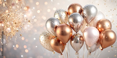 Festive Rose Gold Balloon Arrangement