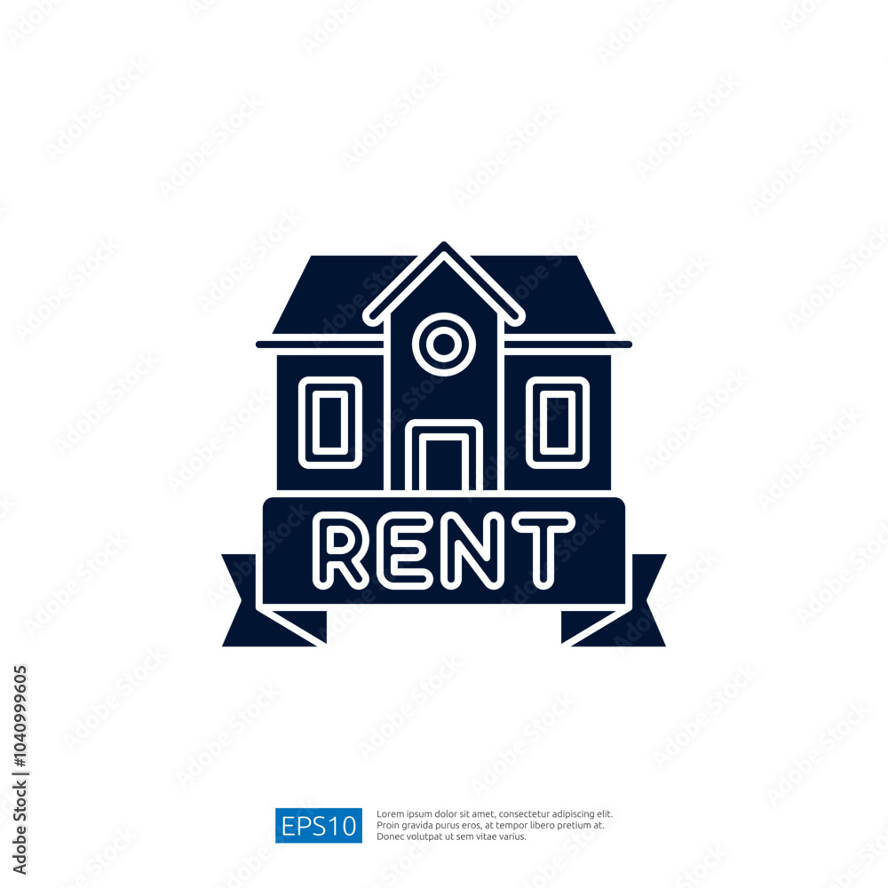 A graphic illustration of a house with a A graphic illustration of a house with a