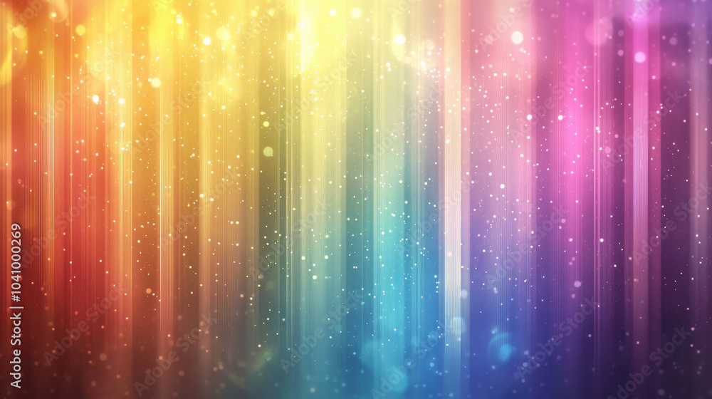 Background illustration of subtle rainbow-like prismatic light vertical streaks and bokeh like shapes forming an abstract backdrop full of colors Background illustration of subtle rainbow-like prismatic light vertical streaks and bokeh like shapes forming an abstract backdrop full of colors