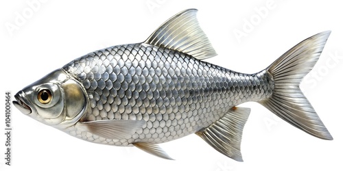 Silver Fish with Scales and Fins