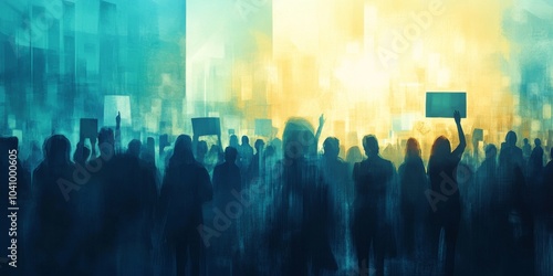 Wallpaper Mural A symbolic depiction of digital activism in the modern era. Torontodigital.ca