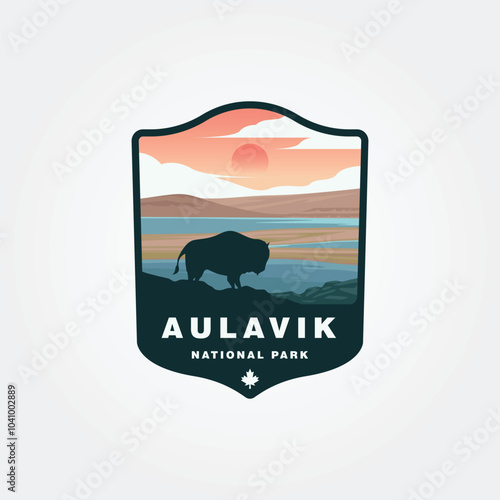 aulavik national park patch design, set of canada national park design