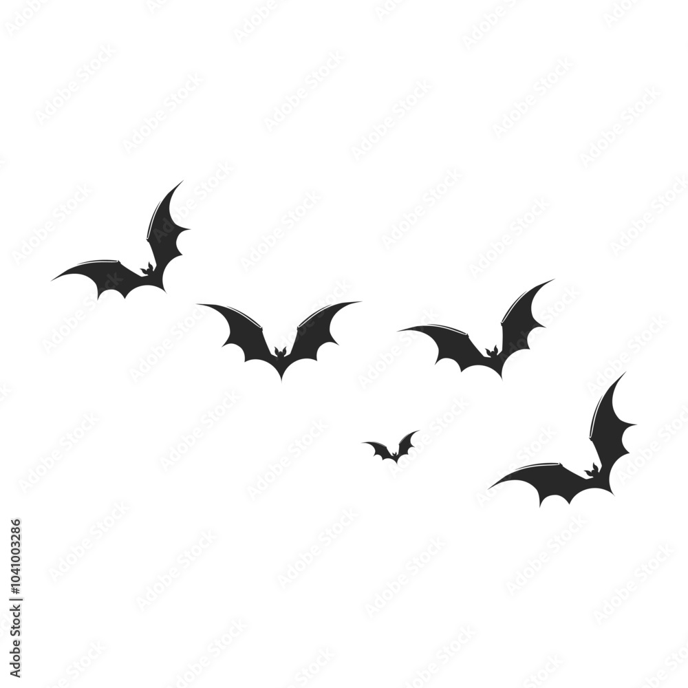 Obraz premium Flying Halloween bats on transparent Vector Design