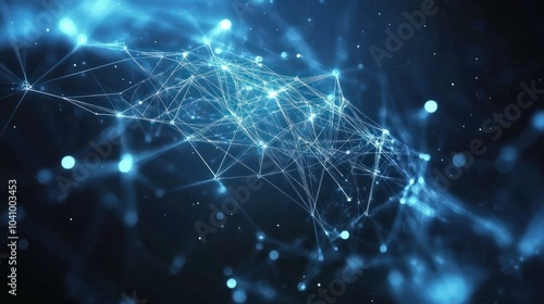 Clean connection node and lines technology abstract background.