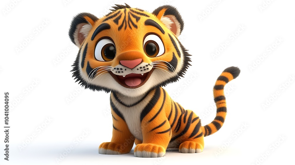 Adorable Baby Tiger Cub Cartoon Adorable Baby Tiger Cub Cartoon