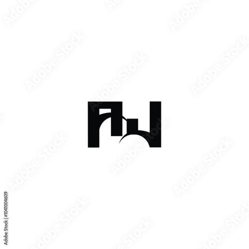 AJ monogram logo design letter text name symbol monochrome logotype alphabet character simple logo