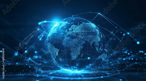 Representation of interconnected networks via a digital earth motif.