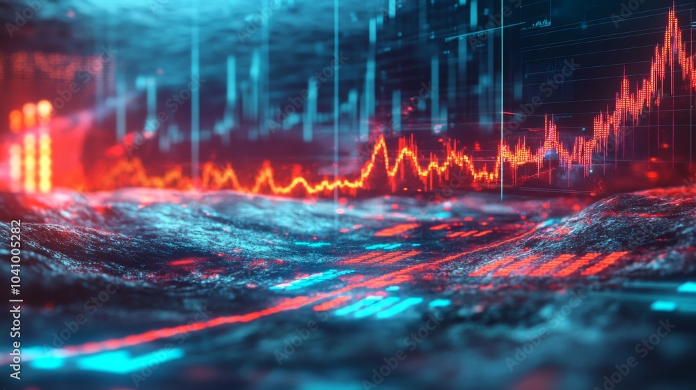 Obraz premium Unique representation of the intersection between mining and financial analysis.