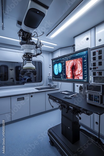 State-of-the-art endoscopy with AI analysis and micro-robotic imaging.