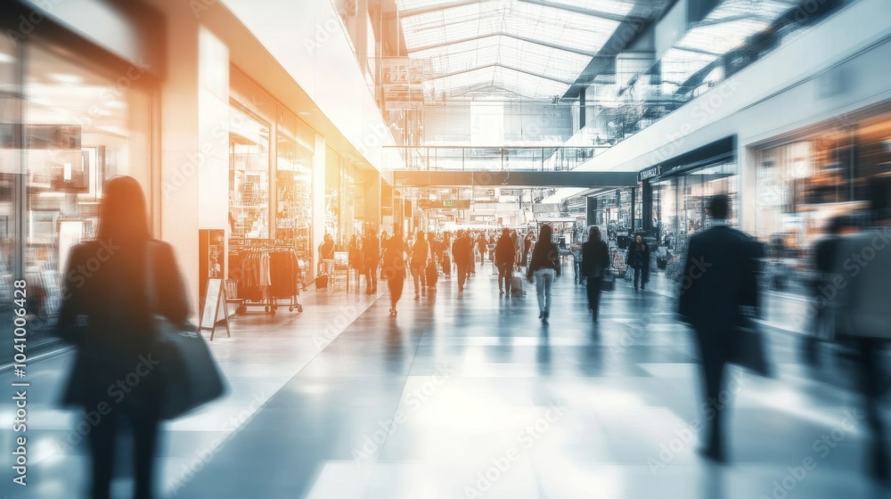 A vibrant scene capturing the energy of a crowded mall on sale day. A vibrant scene capturing the energy of a crowded mall on sale day.