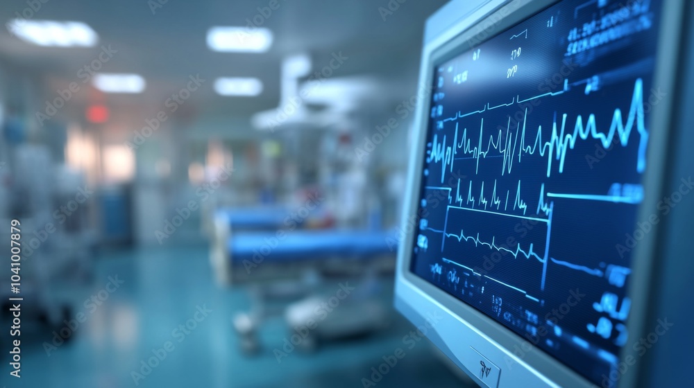 Vital signs captured in a crucial medical setting. Vital signs captured in a crucial medical setting.