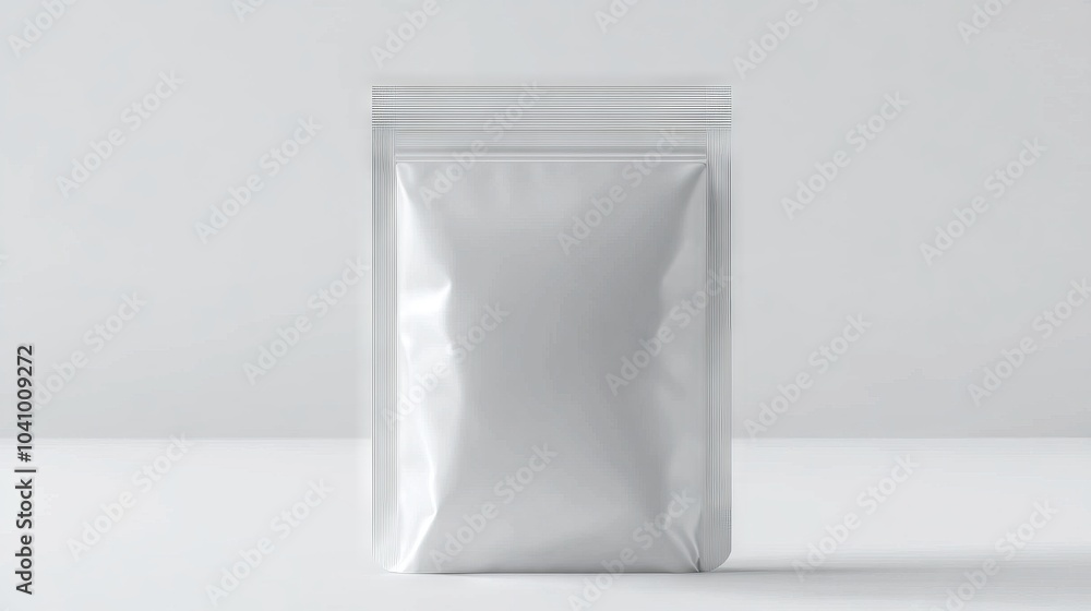 Blank white aluminum foil pouch designed for versatile packaging applications. Blank white aluminum foil pouch designed for versatile packaging applications.