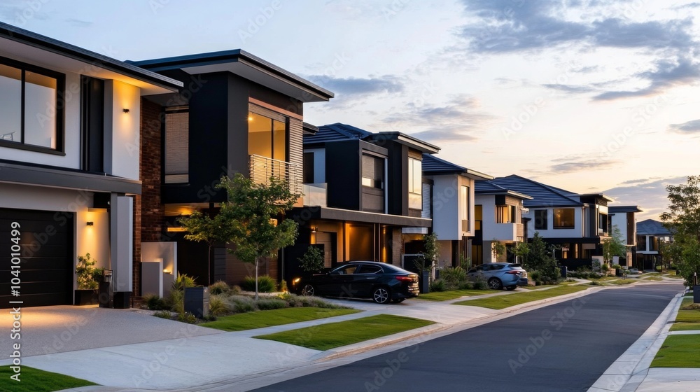 Obraz premium Modern architecture flourishes in Melbourne's suburban areas.