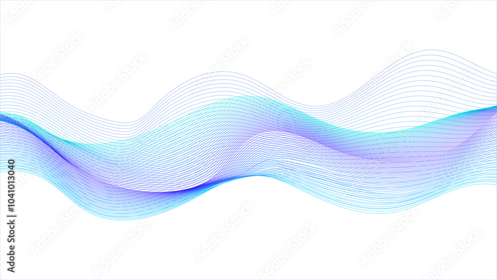 Modern colorful wavy lines pattern design element. Abstract blue purple gradient flowing wave lines on white background. Modern colorful wavy lines pattern design element. Abstract blue purple gradient flowing wave lines on white background.