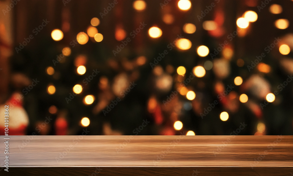 PRODUCT BACKGROUND WITH OUTFOCUSED WARM CHRISTMAS CAFE BEHIND PRODUCT BACKGROUND WITH OUTFOCUSED WARM CHRISTMAS CAFE BEHIND