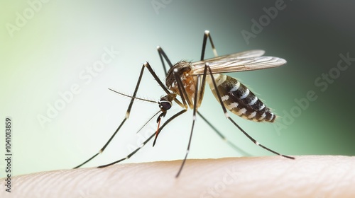Wallpaper Mural Close-up of a Mosquito Feeding on Skin Torontodigital.ca