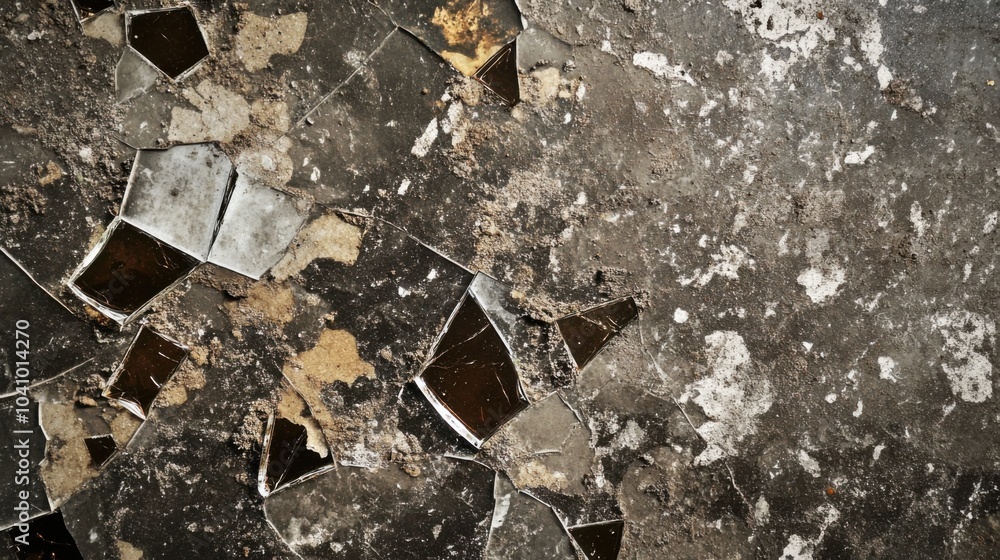 Broken glass shards, abstract texture, shattered, distressed, cracked, background Broken glass shards, abstract texture, shattered, distressed, cracked, background