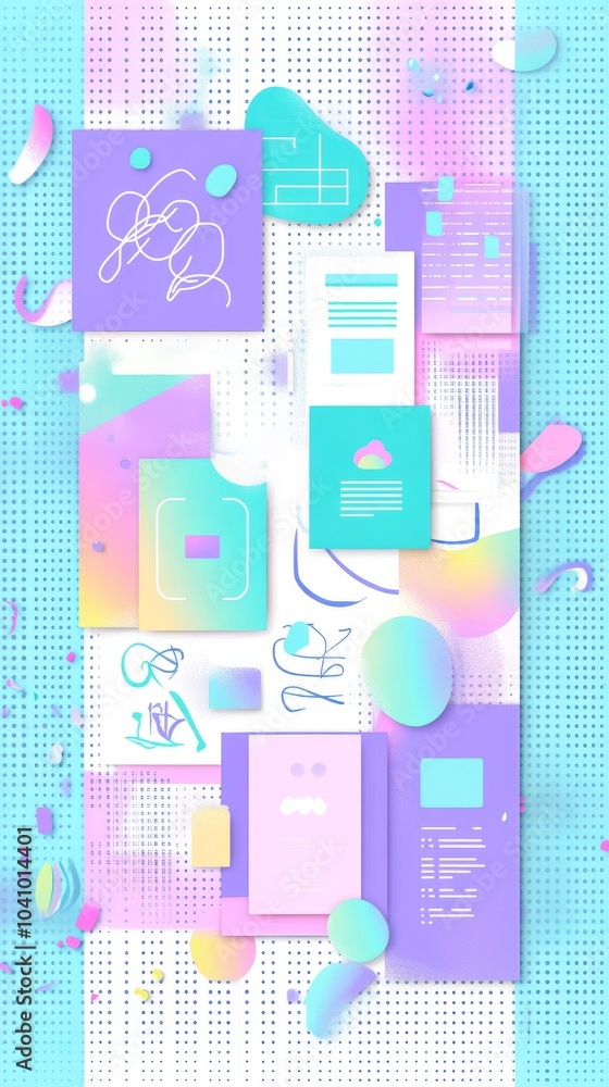 Abstract geometric shapes in vibrant colors with pastel shades, gradients, and a white background. Abstract geometric shapes in vibrant colors with pastel shades, gradients, and a white background.