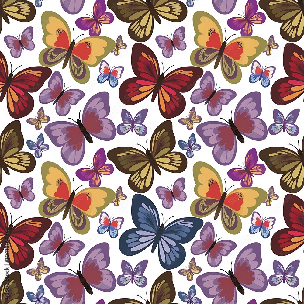 Butterfly Colourful Background seamless pattern Butterfly Colourful Background seamless pattern