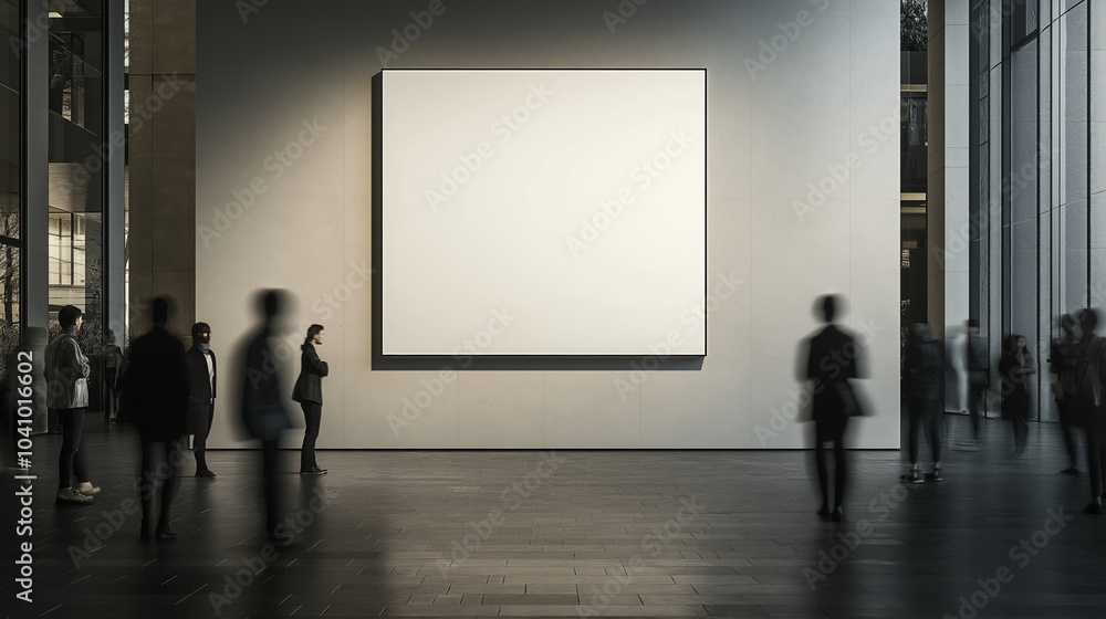 Obraz premium Blank white poster on a wall of business center