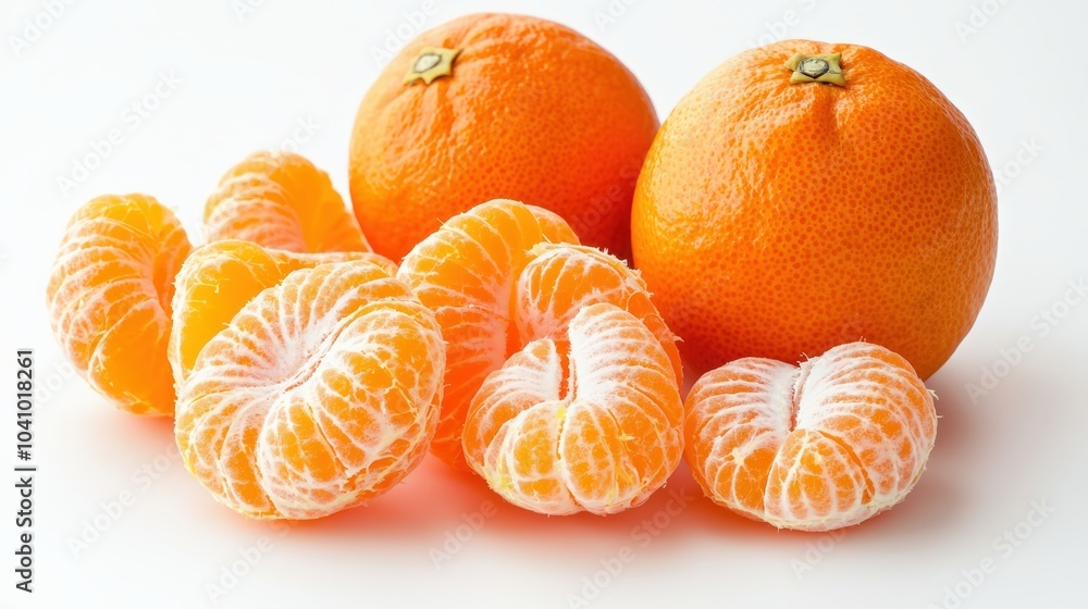 Two oranges with one of them cut in half Two oranges with one of them cut in half