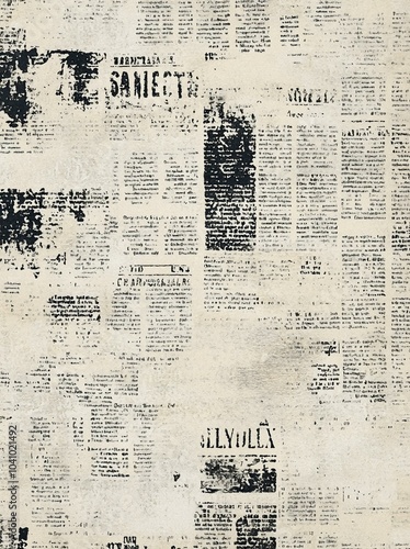 Vintage Newspaper Texture with Typography