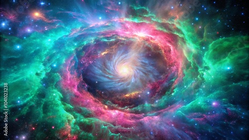 Cosmic Dance of Nebulae and Stars A Whirlwind of Color and Light