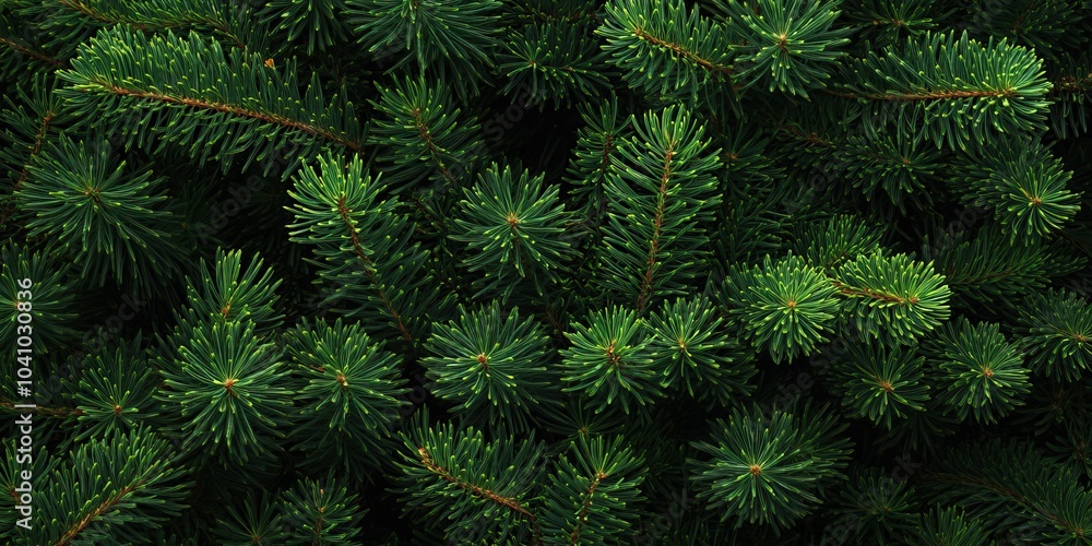 Close-up of lush green pine needles in a dense arrangement Close-up of lush green pine needles in a dense arrangement