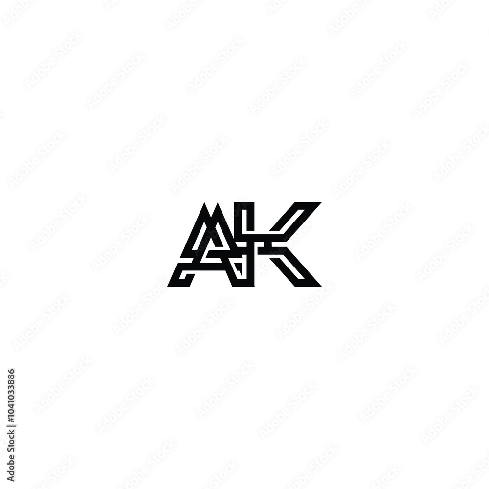 AK monogram logo design letter text name symbol monochrome logotype alphabet character simple logo AK monogram logo design letter text name symbol monochrome logotype alphabet character simple logo