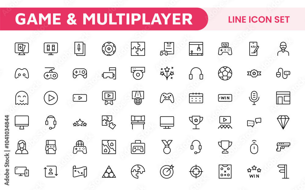 Gaming Icon Set. Vibrant and dynamic icons for game design, streaming, and e-sports branding, perfect for creating immersive interfaces and enhancing your gaming projects. Gaming Icon Set. Vibrant and dynamic icons for game design, streaming, and e-sports branding, perfect for creating immersive interfaces and enhancing your gaming projects.